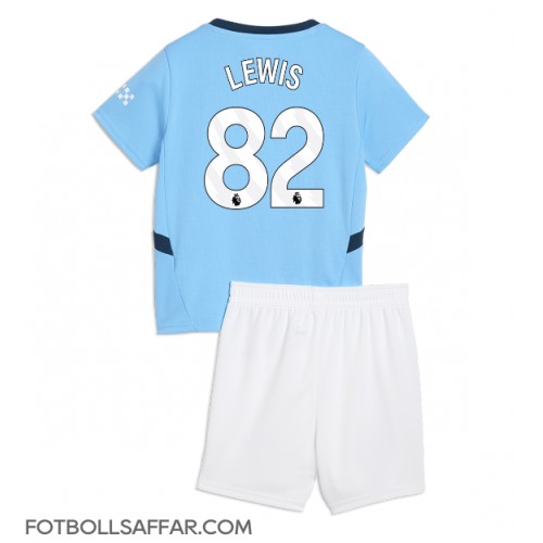 Manchester City Rico Lewis #82 Hemmadräkt Barn 2024-25 Kortärmad (+ Korta byxor)